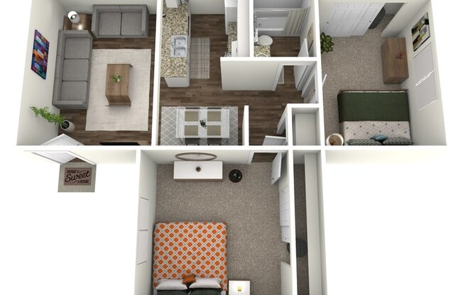 2 beds, 1 bath, 744 sqft, $1,795