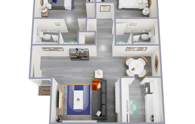 2 beds, 2 baths, 840 sqft, $1,299, Unit 215