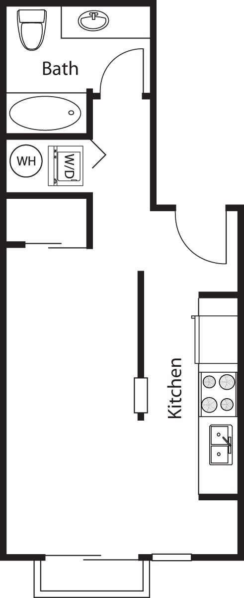 Studio, 1 bath, 469 sqft, $1,921, Unit 207
