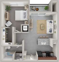 1 bed, 1 bath, 727 sqft, $1,846