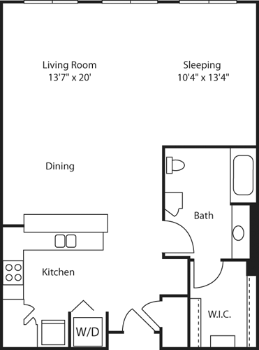 Studio, 1 bath, 830 sqft, $2,333, Unit 317W