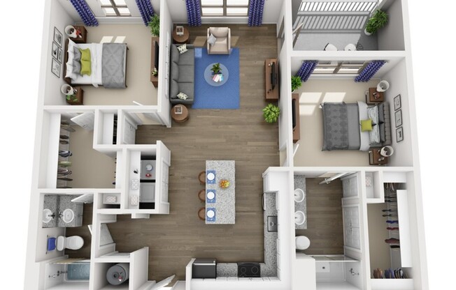 2 beds, 2 baths, 1,138 sqft, $1,596