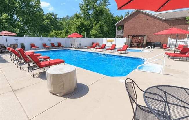 beautiful swimming pool area and sundeck at brickyard apartments