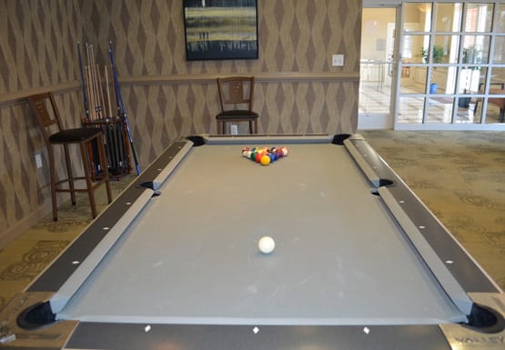 Billiards table in game room