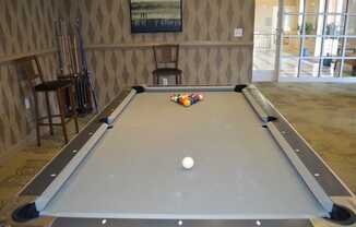 Billiards table in game room