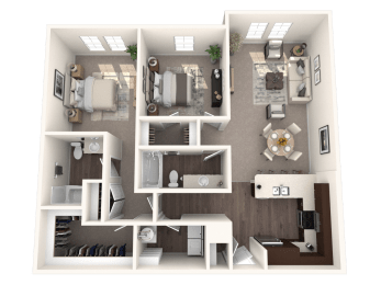 2 beds, 2 baths, 1,187 sqft, $2,051