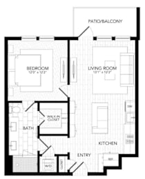 1 bed, 1 bath, 756 sqft, $2,505