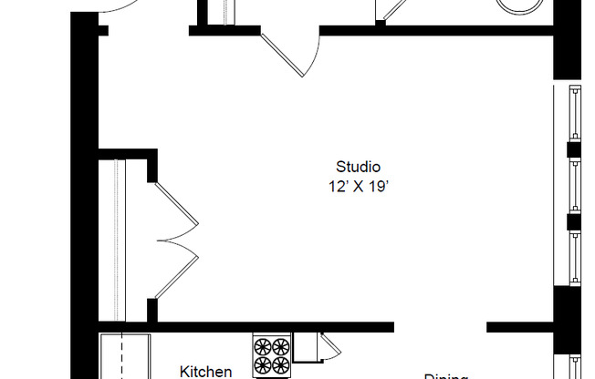 Studio, 1 bath, 500 sqft, $1,665, Unit 553-315