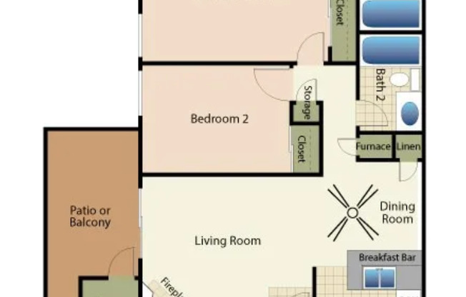 2 beds, 2 baths, 900 sqft, $2,525