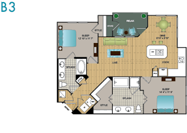 2 beds, 2 baths, 1,125 sqft, $2,054