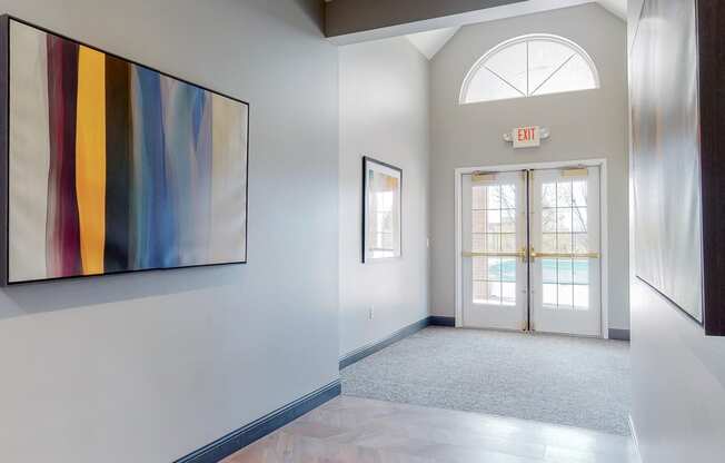 Clubhouse entryway at The Northbrook Apartments in Lincoln, NE