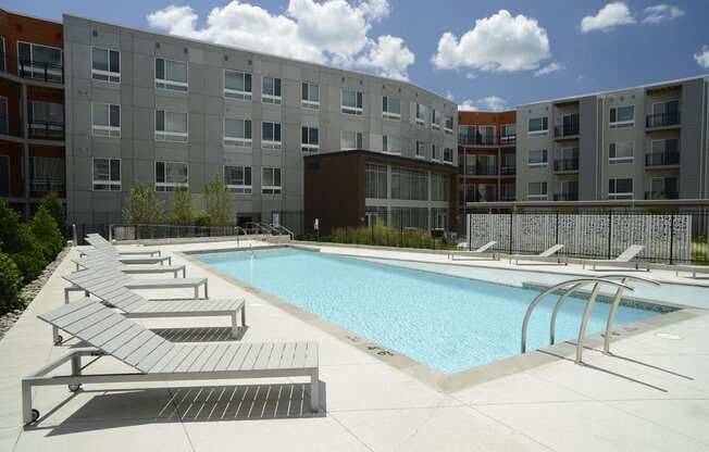 the pool at the apartments for rent