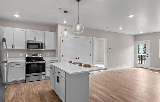 the heights on capitol hill apartments kitchen and living room