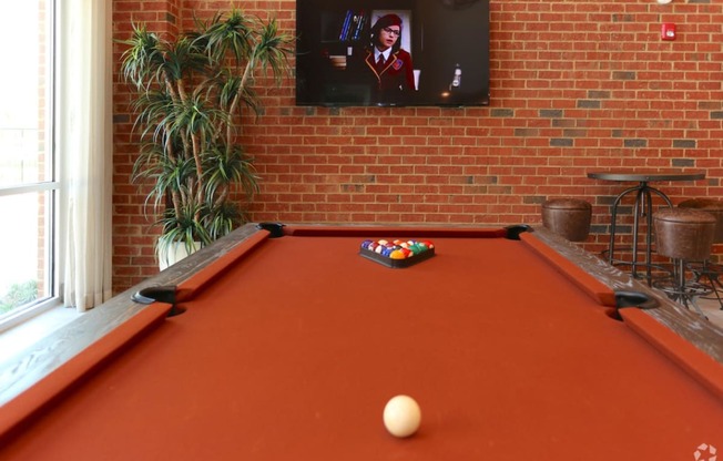 pool table in game room