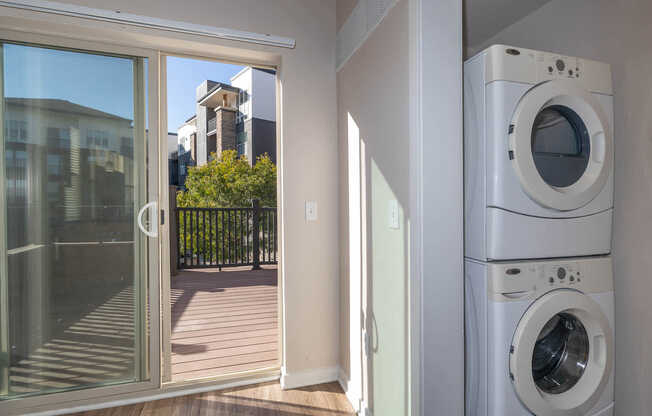 In-home Washer and Dryer and Balcony