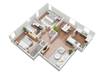 2 beds, 1 bath, 1,045 sqft, $2,881