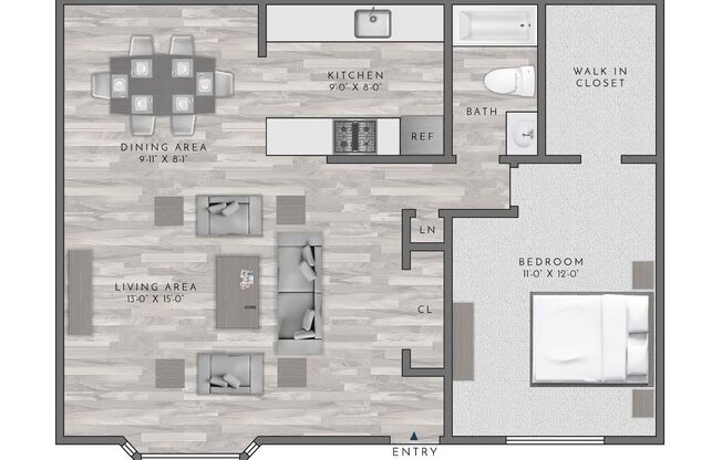 1 bed, 1 bath, 720 sqft, $2,165