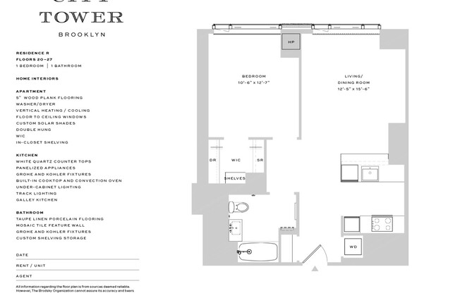 1 bed, 1 bath, $4,475, Unit 22R