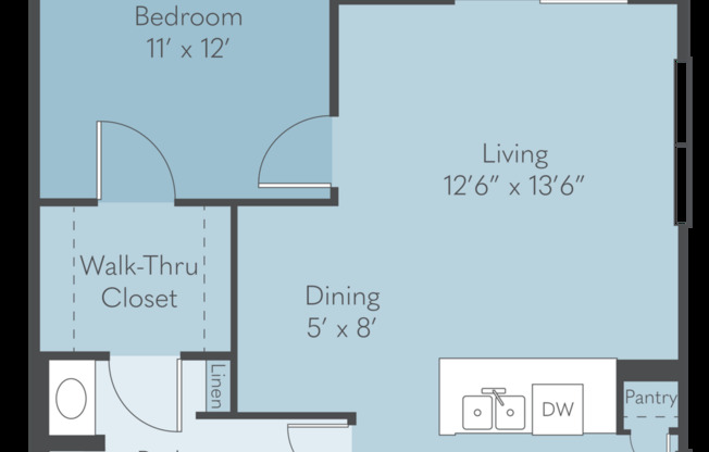 1 bed, 1 bath, 634 sqft, $833