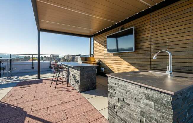 Koi Apartments in Ballard, Washington Rooftop Patio with BBQ's
