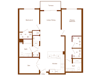 2 beds, 2 baths, 1,338 sqft, $3,503
