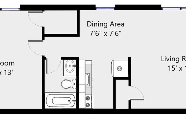 1 bed, 1 bath, 630 sqft, $975