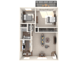 2 beds, 1 bath, 900 sqft, $1,599