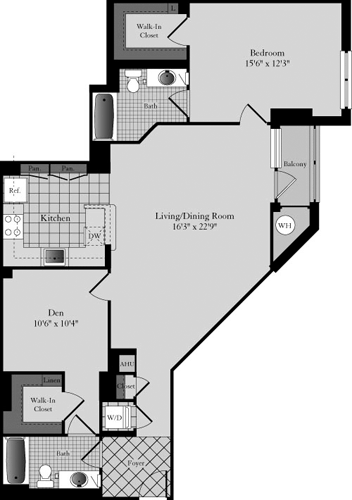 1 bed, 1 bath, 1,204 sqft, $4,434