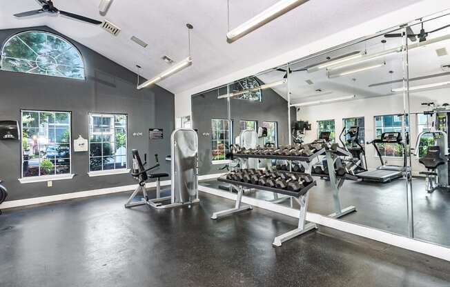 St. Marys Woods fitness center mirror and free weights, Beaverton, OR, 97078