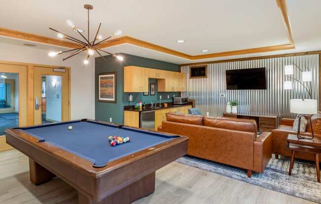 Resident Lounge with Billiard Table at The Enclave Luxury Apartments