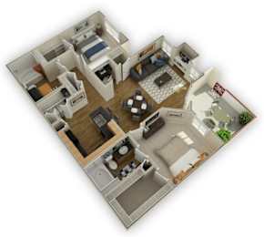 2 beds, 2 baths, 1,140 sqft, $1,550