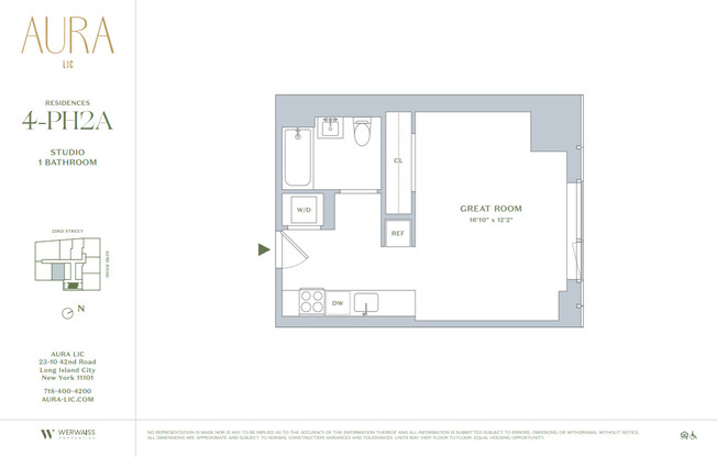 Studio, 1 bath, $4,300, Unit PH1A