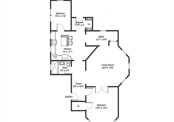 2 beds, 1 bath, 887 sqft, $2,600, Unit 1