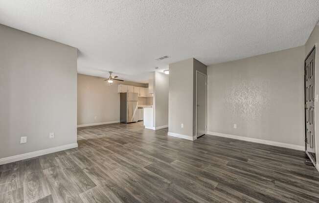 Empty living room at Desert Bay Apartments, Laughlin, Nevada