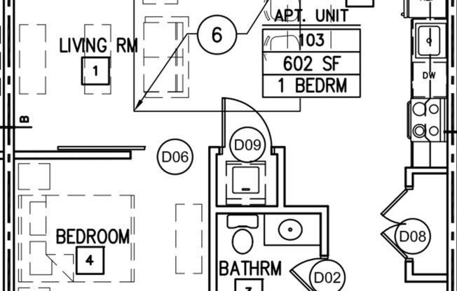 1 bed, 1 bath, 612 sqft, $1,310, Unit 319