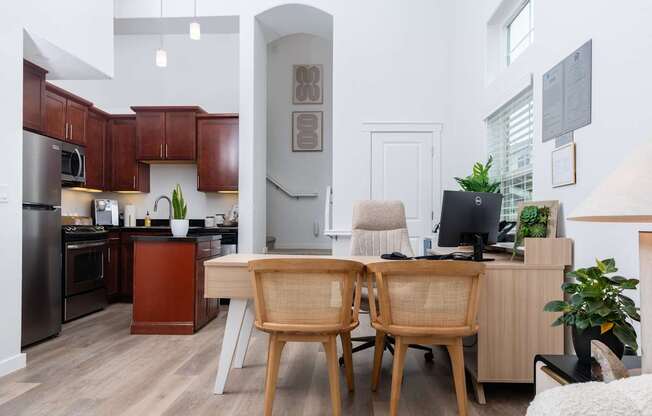 One Bedroom Kitchen and Leasing Office