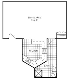 Studio, 1 bath, 800 sqft, $1,415