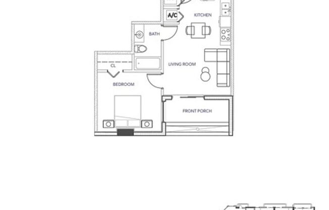 1 bed, 1 bath, 472 sqft, $2,000, Unit 406