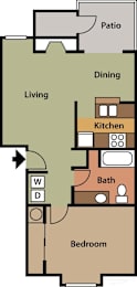 1 bed, 1 bath, 698 sqft, $1,659
