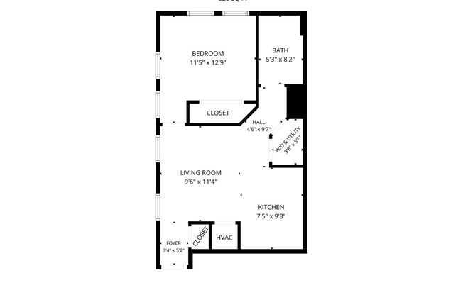 1 bed, 1 bath, 557 sqft, $1,795, Unit 401