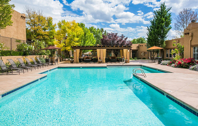 Pool Sundeck and Lounge at Santa Fe Rentals with Pools