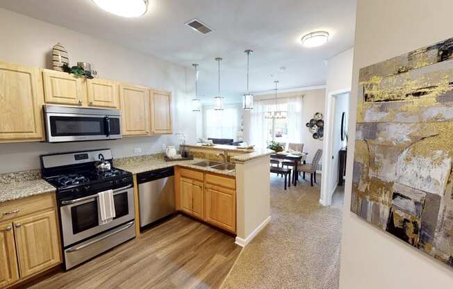 Renovated Kitchen with Stainless Appliances at Bristol Station, Illinois, 60563