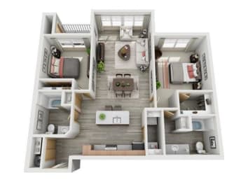 2 beds, 2 baths, 1,023 sqft, $2,074
