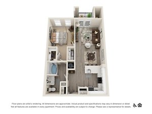 1 bed, 1 bath, 740 sqft, $1,445