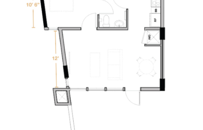 1 bed, 1 bath, 582 sqft, $3,195, Unit 302