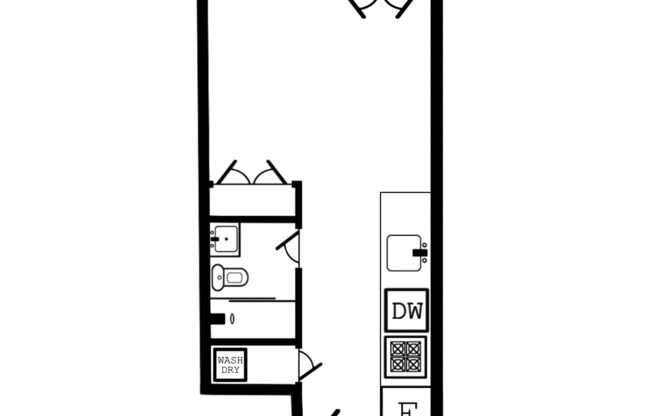 Studio, 1 bath, 460 sqft, $1,550, Unit 303