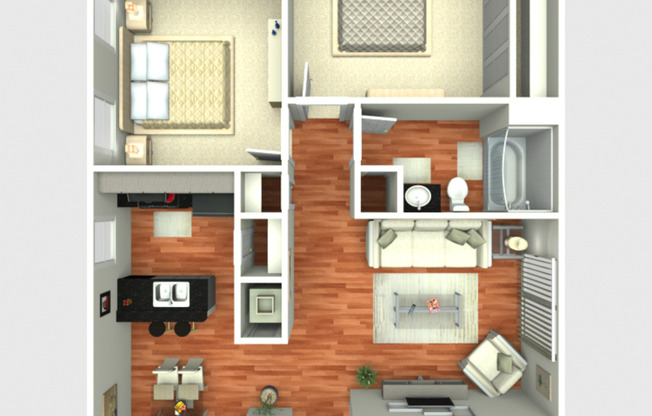 2 beds, 1 bath, 850 sqft, $930