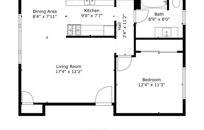 1 bed, 1 bath, 614 sqft, $1,695, Unit 20