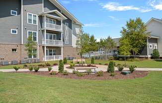 our apartments at the reserves feature a large yard with a fire pit