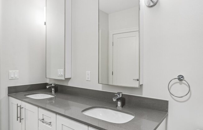 Bathroom with Sink, mirror and faucet at Park77 Apartments, Cambridge, 02138